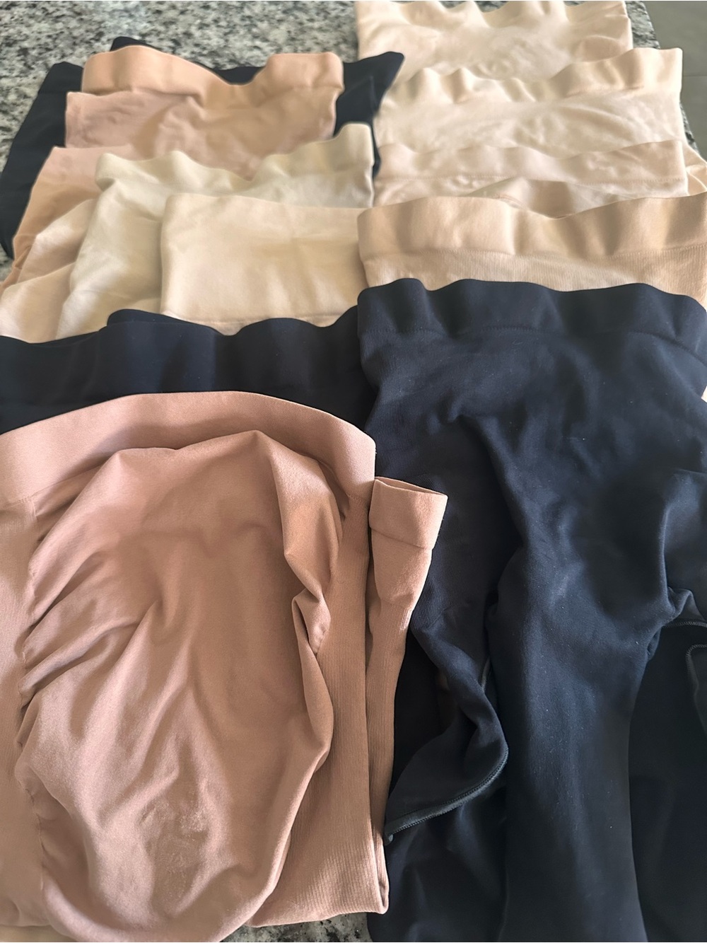 SKIMS Seamless High-Waist Shapewear bundle in Nude, Blush & Black